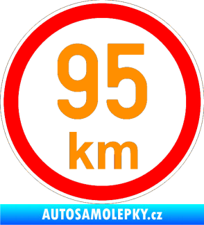 Samolepka Maximální rychlost 95km - nejvyšší konstrukční rychlost oranžová