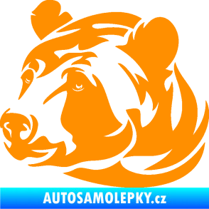 Samolepka Medvěd 007 levá hlava oranžová