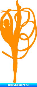 Samolepka Moderní gymnastika 002 pravá gymnastka se stuhou oranžová