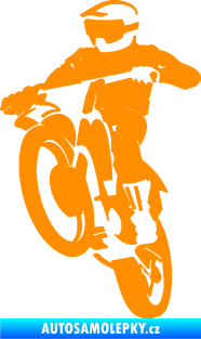 Samolepka Motokros 001 levá oranžová