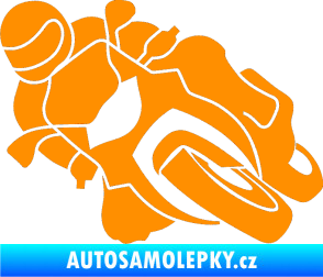 Samolepka Motorka 001 levá silniční motorky oranžová
