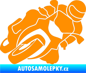 Samolepka Motorka 001 pravá silniční motorky oranžová