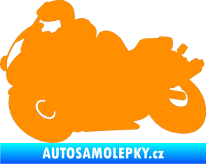 Samolepka Motorka 006 levá silniční motorky oranžová