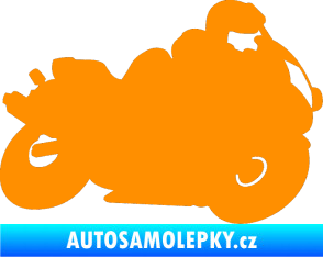 Samolepka Motorka 006 pravá silniční motorky oranžová