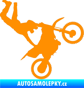 Samolepka Motorka 008 pravá motokros freestyle oranžová