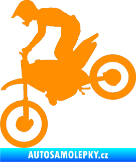 Samolepka Motorka 015 levá motokros oranžová