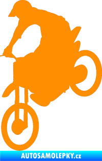 Samolepka Motorka 016 levá motokros oranžová