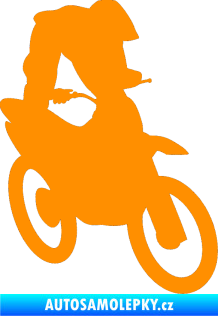 Samolepka Motorka 017 pravá motokros freestyle oranžová