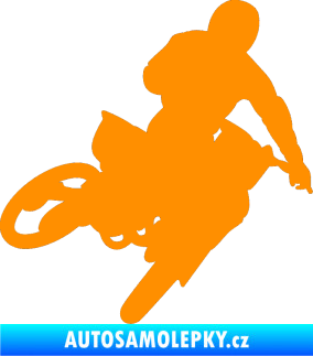 Samolepka Motorka 025 pravá motokros oranžová