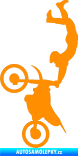 Samolepka Motorka 029 levá motokros freestyle oranžová
