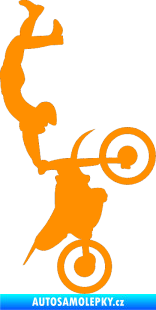 Samolepka Motorka 029 pravá motokros freestyle oranžová