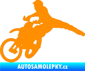 Samolepka Motorka 030 levá motokros oranžová