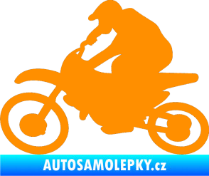 Samolepka Motorka 031 levá motokros oranžová