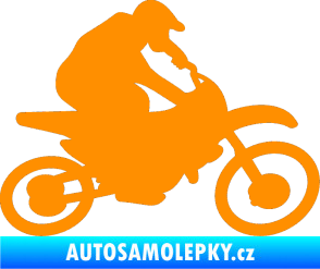 Samolepka Motorka 031 pravá motokros oranžová
