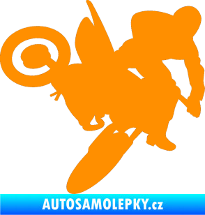 Samolepka Motorka 033 pravá motokros oranžová