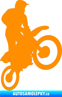 Samolepka Motorka 035 pravá motokros oranžová