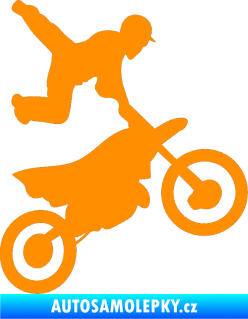 Samolepka Motorka 036 pravá motokros freestyle oranžová