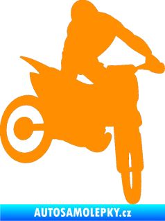 Samolepka Motorka 037 pravá motokros oranžová