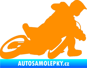 Samolepka Motorka 039 pravá motokros oranžová