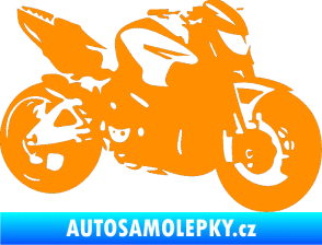 Samolepka Motorka 041 pravá road racing oranžová