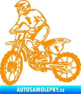 Samolepka Motorka 043 levá motokros oranžová