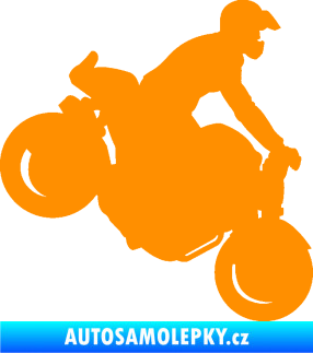 Samolepka Motorka 044 pravá motokros oranžová