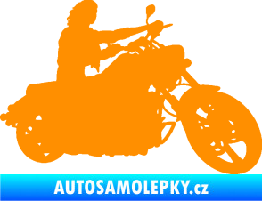 Samolepka Motorka 050 pravá oranžová