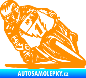 Samolepka Motorka 051 levá oranžová