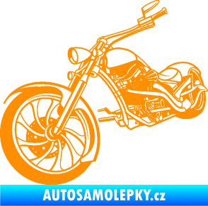 Samolepka Motorka chopper 002 levá oranžová