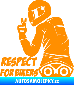 Samolepka Motorkář 003 levá respect for bikers nápis oranžová