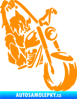 Samolepka Motorkář 015 pravá harley oranžová