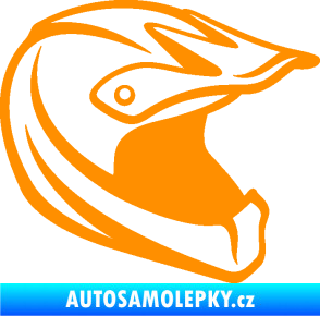 Samolepka Motorkářská helma 001 pravá oranžová