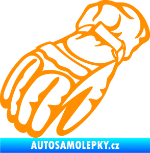Samolepka Motorkářské rukavice 003 levá oranžová