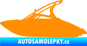 Samolepka Motorový člun 001 levá oranžová