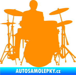 Samolepka Music 009 pravá hráč na bicí oranžová
