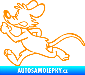 Samolepka Myš 001 levá sprintuje oranžová