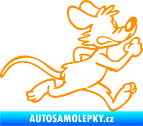 Samolepka Myš 001 pravá sprintuje oranžová