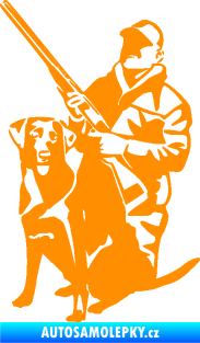 Samolepka Myslivec 007 levá oranžová