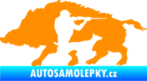 Samolepka Myslivost 006 levá divoké prase oranžová