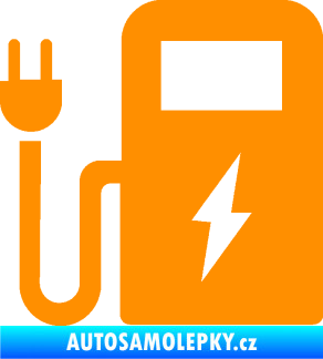 Samolepka Nabíjecí stanice 001 levá elektromobil charge oranžová