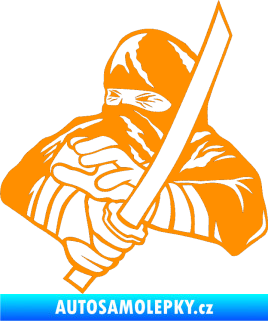 Samolepka Ninja silueta levá oranžová