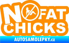 Samolepka No fat chicks 002 oranžová