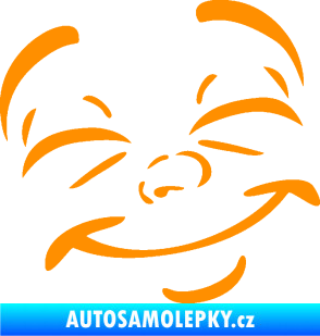 Samolepka Obličej 004 pravá šťastný oranžová