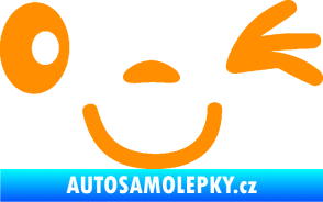 Samolepka Obličej 008 pravá mrkající oranžová