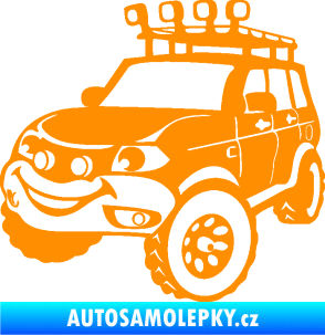 Samolepka Off Road 005 levá veselé autíčko oranžová