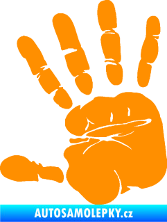 Samolepka Otisk ruky levá oranžová