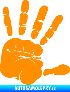 Samolepka Otisk ruky pravá oranžová