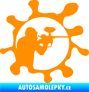 Samolepka Paintball 004 pravá oranžová