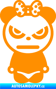 Samolepka Panda girl oranžová
