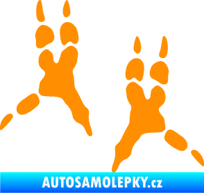 Samolepka Papoušek 008 stopy levá oranžová